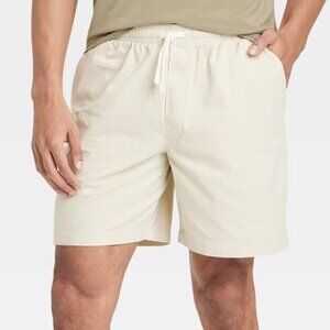 Men's 7" Pull-On Shorts Cotton Twill, Regular Fit, Mid Rise, Drawstring Waist